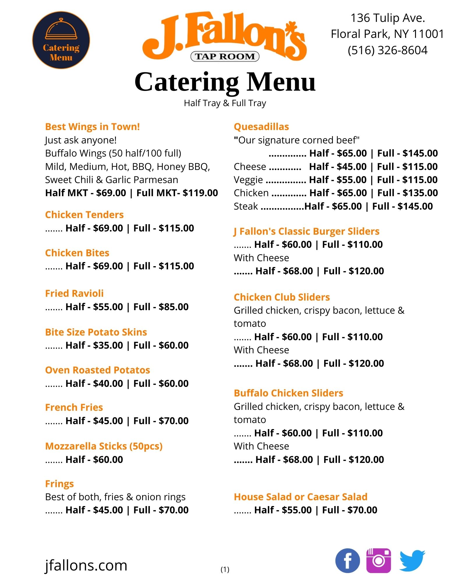 Catering Menu